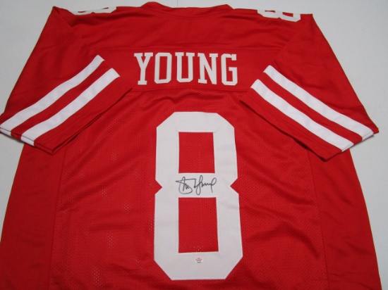 Steve Young of the San Francisco 49ers signed autographed football jersey PAAS COA 875