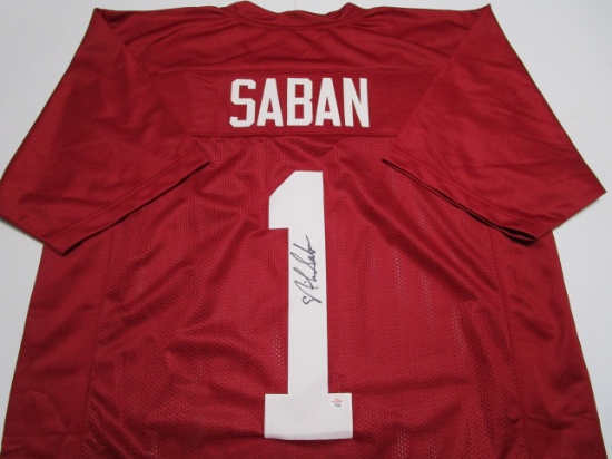 Nick Saban of the Alabama Crimson Tide signed autographed football jersey PAAS COA 984