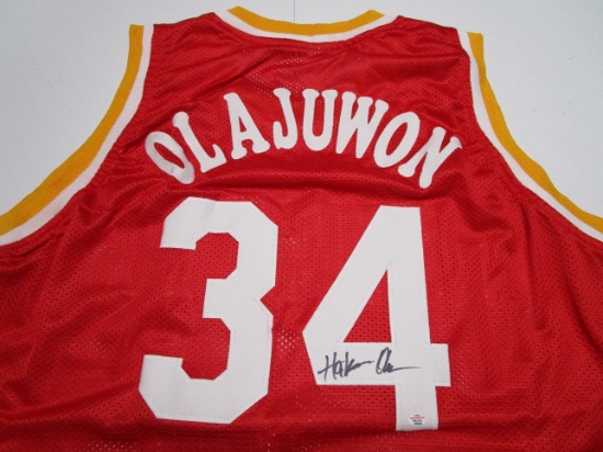 Hakeem Olajuwon of the Houston Rockets signed autographed basketball jersey PAAS COA 546