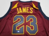 LeBron James of the Cleveland Cavaliers signed autographed basketball jersey TAA COA 444