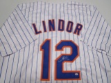 Francisco Lindor of the NY Mets signed autographed baseball jersey PAAS COA 481