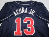 Ronald Acuna Jr of the Atlanta Braves signed autographed blue baseball jersey PAAS COA 431
