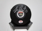 Sam Reinhart of the Florida Panthers signed autographed logo hockey puck PAAS COA 308