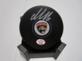 Aleksander Barkov of the Florida Panthers signed autographed logo hockey puck PAAS COA 288