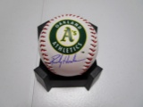 Rickey Henderson of the Oakland A's signed autographed logo baseball PAAS COA 203