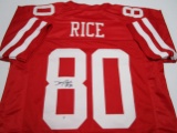 Jerry Rice of the San Francisco 49ers signed autographed football jersey PAAS COA 448