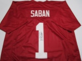 Nick Saban of the Alabama Crimson Tide signed autographed football jersey PAAS COA 984