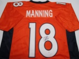 Peyton Manning of the Denver Broncos signed autographed football jersey PAAS COA 929