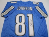 Calvin Johnson of the Detroit Lions signed autographed football jersey PAAS COA 690