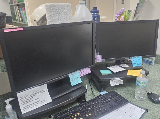 (2) Dell 23" Monitors and Dell 19" Monitor