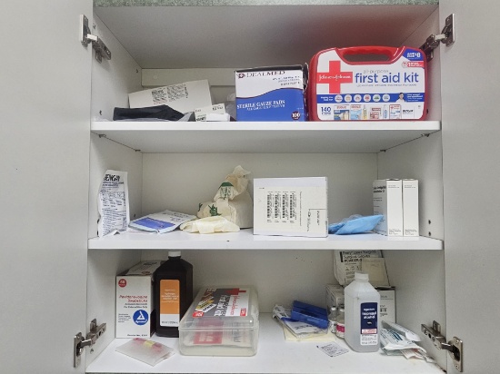 Large Cabinet Contents of First Aid Supplies