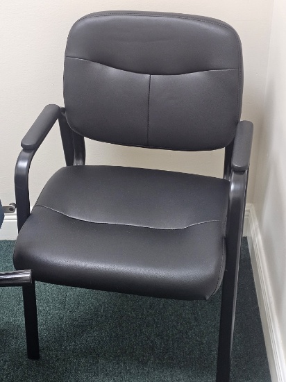 Leather Cushioned Metal Client Chairs