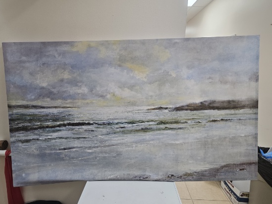 62" x 36" Artist Signed Stretched Oil On Canvas (broken frame)