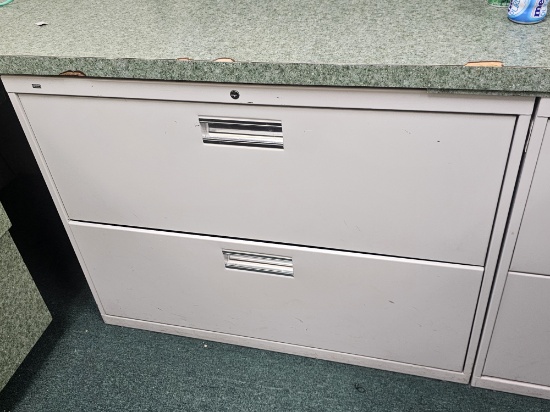 HON 36" Three Door Locking Metal Filing Cabinet