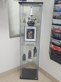 Four Tier Glass Enclosed Illuminated Curio Cabinet