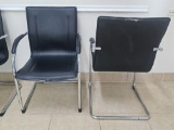 Waiting Room Leather & Chrome Arm Chairs (some wear)
