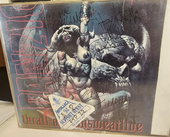 Danzig (Band) Autograph with Backstage Metallica Pass - Year 1994 (small chip on frame)