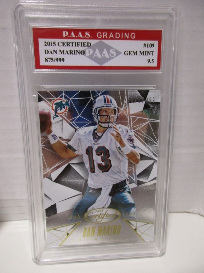 Dan Marino Dolphins 2015 Certified 875/999 #109 graded PAAS Gem Mint 9.5