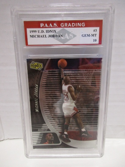 Michael Jordan Bulls 1999 UD Ionix #3 graded PAAS Gem Mint 10