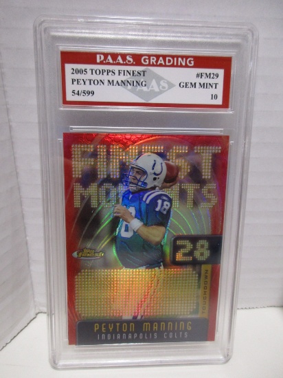 Peyton Manning Colts 2005 Topps Finest 54/599 #FM29 graded PAAS Gem Mint 10