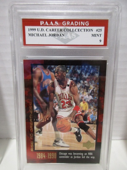 Michael Jordan Bulls 1999 Upper Deck Career Collection #25 graded PAAS Mint 9