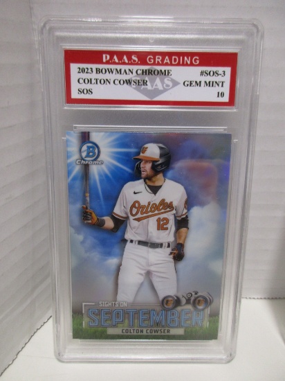 Colton Cowser Orioles2023 Bowman Chrome SOS #SOS-3 graded PAAS Gem Mint 10