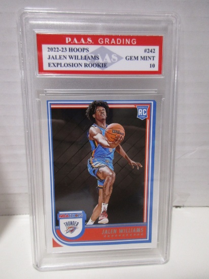 Jalen Williams Thunder 2022-23 Hoops Explosion ROOKIE #242 graded PAAS Gem Mint 10