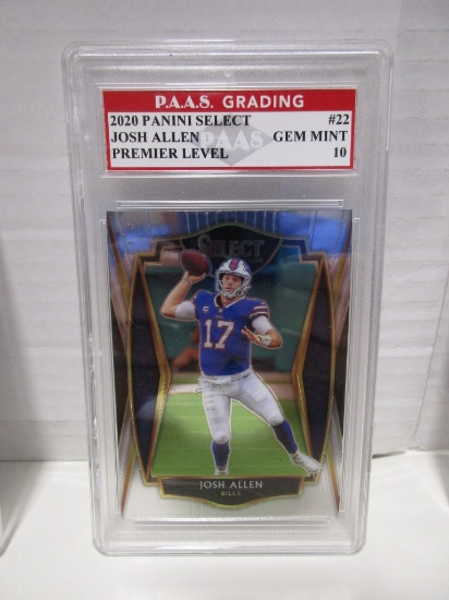Josh Allen Bills 2020 Panini Select Premier Level #22 graded PAAS Gem Mint 10