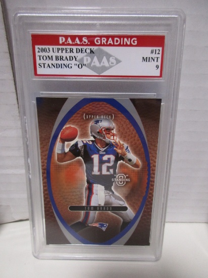 Tom Brady Patriots 2003 Upper Deck Standing "O" #12 graded PAAS Mint 9
