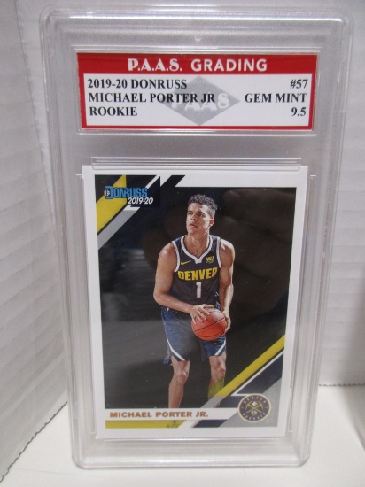 Michael Porter Jr Nuggets 2019-20 Donruss ROOKIE #57 graded PAAS Gem Mint 9.5