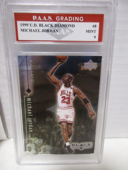 Michael Jordan Bulls 1999 Upper Deck Black Diamond #8 graded PAAS Mint 9