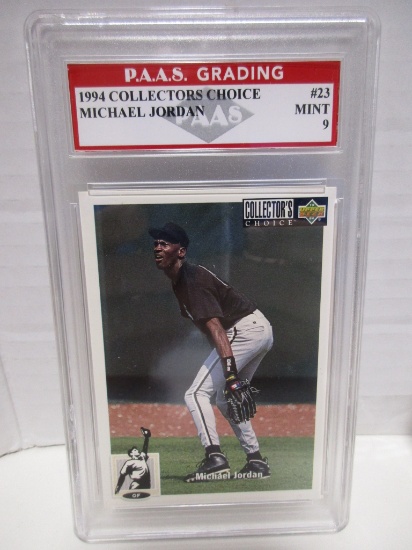 Michael Jordan White Sox 1994 Collectors Choice #23 graded PAAS Mint 9