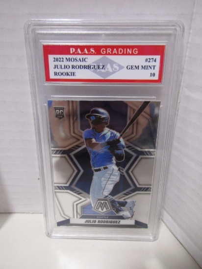 Julio Rodriguez Mariners 2022 Mosaic ROOKIE #274 graded PAAS Gem MInt 10
