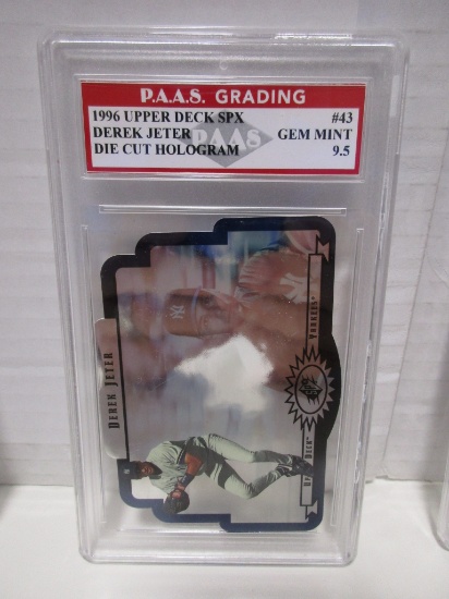 Derek Jeter Yankees 1996 Upper Deck SPX Die Cut Hologram #43 graded PAAS Gem Mint 9.5