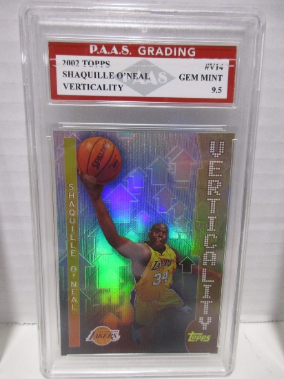 Shaquille O'Neal 2002 Topps Vertically #V14 graded PAAS Gem Mint 9.5