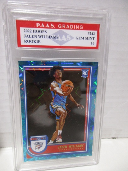 Jalen Williams Thunder 2022 Hoops ROOKIE #242 graded PAAS Gem Mint 10