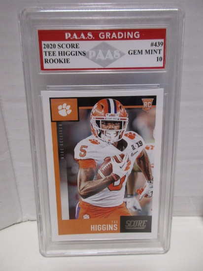 Tee Higgins Clemson 2020 Score ROOKIE #439 graded PAAS Gem Mint 10
