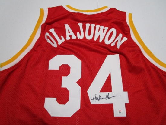Hakeem Olajuwon of the Houston Rockets signed autographed basketball jersey PAAS COA 029