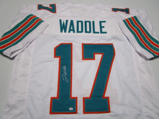 Jaylen Waddle of the Miami Dolphins signed autographed football jersey PAAS COA 054