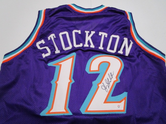 John Stockton of the Utah Jazz signed autographed basketball jersey PAAS COA 574