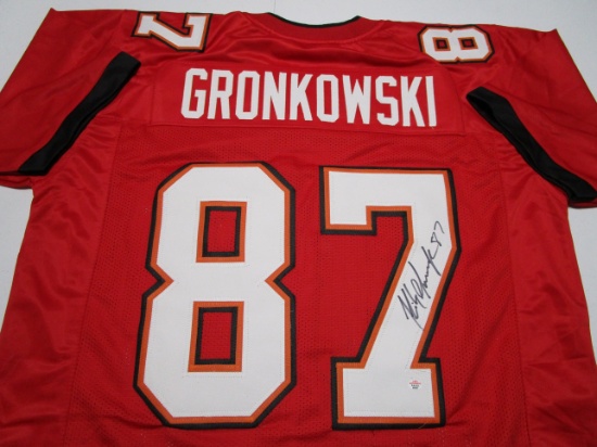 Rob Gronkowski of the Tampa Bay Buccaneers signed autographed football jersey PAAS COA 307