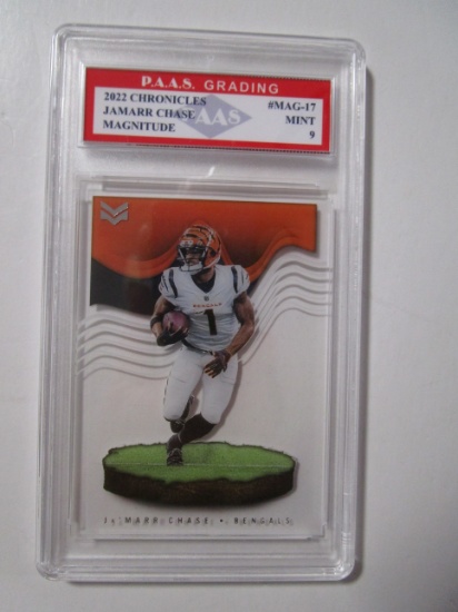 Ja'Marr Chase Bengals 2022 Chronicles Magnitude #Mag-17 graded PAAS Mint 9