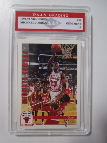 Michael Jordan Bulls 1992-93 NBA Hoops #30 graded PAAS Gem Mint 10