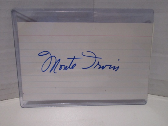 Monte Irvin of the San Francisco Giants signed autographed index card KYC COA