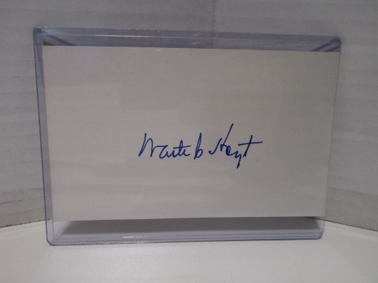 Waite Hoyt of the NY Yankees signed autographed index card KYC COA