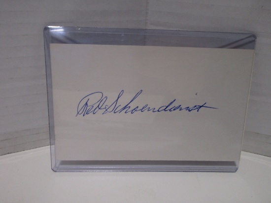Red Schoendienst of the St Louis Cardinals signed autographed index card KYC COA