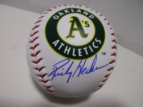 Rickey Henderson of the Oakland A's signed autographed logo baseball PAAS COA 205