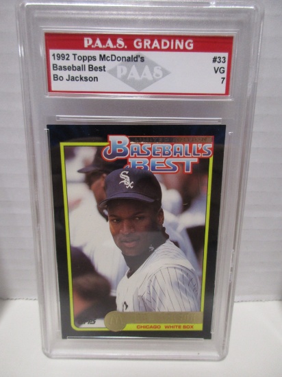 Bo Jackson White Sox 1992 Topps McDonalds Baseballs Best #33 graded PAAS VG 7