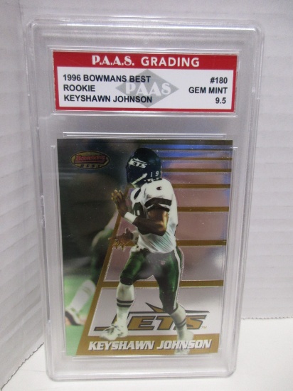 Keyshawn Johnson Jets 1996 Bowmans Best ROOKIE #180 graded PAAS Gem Mint 9.5