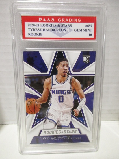 Tyrese Haliburton Kings 2020-21 Rookies & Stars ROOKIE #659 graded PAAS Gem Mint 10
